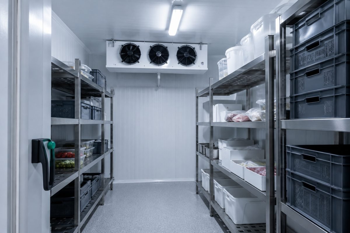 Interior de una cámara frigorífica de hostelería